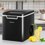 Costway Ice Maker Machine Countertop 26lbs, 24H Portable with Scoop & Basket Black