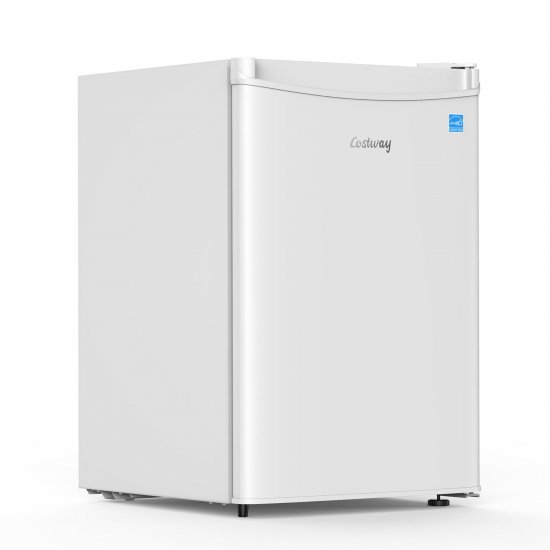 Costway Compact Refrigerator Single Door 2.5 Cu Ft Fridge w/ Freezer