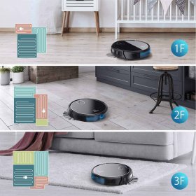 MOOSOO Robot Vacuum, Wi-Fi Connectivity, Easily Connects with Alexa or Google Assistant