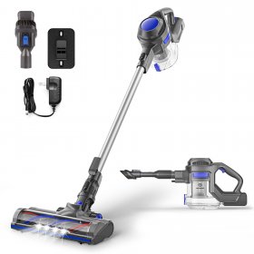 MOOSOO Cordless Stick Vacuum Cleaner, 4 in 1 Design Code-Free Handheld Vacuums for Hard Floor, Blue