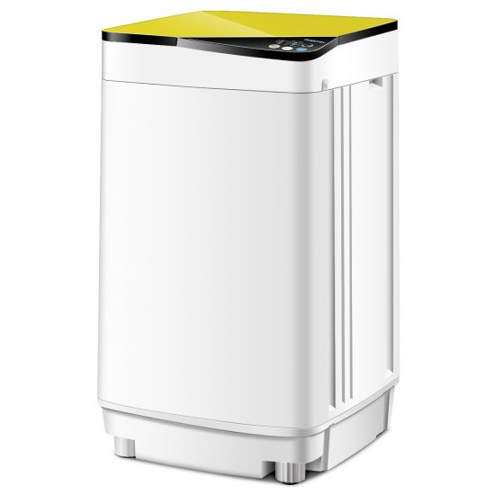 Full Automatic Washing Machine 7.7 lbs Washer, Spinner Germicidal UV Light Yellow