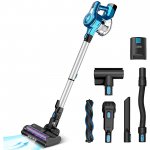 INSE Cordless Vacuum Cleaner, 10-in-1 Stick Vacuum Cleaner for Carpet Hard Floor Pet Hair, 23Kpa 250W Brushless Motor, Lightweight Handheld, 2500mAh Rechargeable Battery, Blue