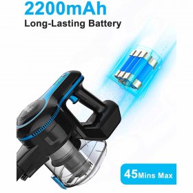INSE Cordless Vacuum Cleaner Lightweight Powerful Suction Stick Vacuum 1.2 L Large Dust Cup Handheld Vac for Cleaning Home Car Pet Hair Carpet Hard Floor Furniture - Blue