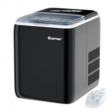 Costway Portable Countertop Ice Maker Machine 44Lbs/24H Self-Clean w/Scoop Black