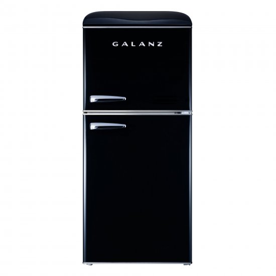 Galanz 4.0 cu ft Retro Two Door Refrigerator, Black