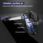 Cordless Stick Vacuum Cleaner 4 in 1 Powerful Handheld Vacuum Cleaner in Blue/Gray Ideal for Hard Floor & Carpet - XL-618A