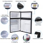 Ktaxon 3.2 Cu.ft. Two Door Compact Refrigerator Mini Freezer with Removable Glass Shelf