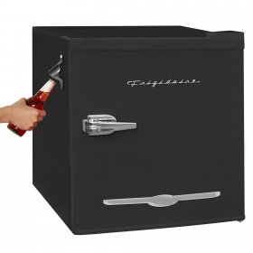 Frigidaire 1.6 Cu. Ft. Retro Compact Refrigerator with Side Bottle Opener EFR176, Black