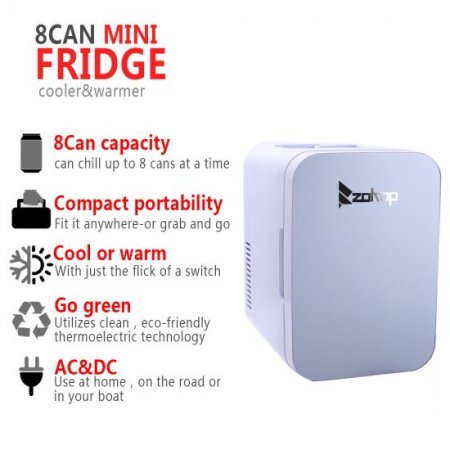 Clearance! Mini Fridge, Electric Cooler & Warmer (6Liter/8Can) Portable Compact Personal Fridge, Desk Accessories Mini Refrigerator for Women Office, Car, Trip, Outdoor, Dorm, Apartment, S11387