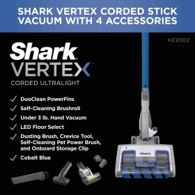Shark Vertex UltraLight DuoClean PowerFins Corded Stick Vacuum with Self-Cleaning Brushroll