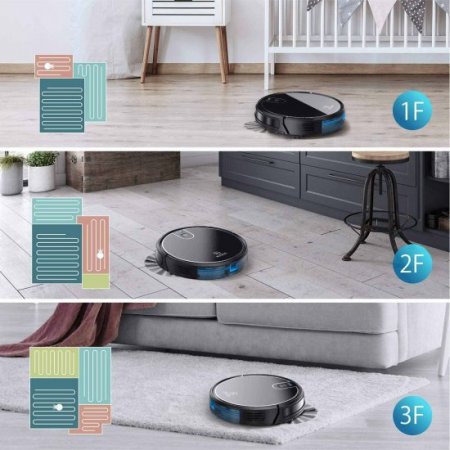 MOOSOO Robot Vacuum, Wi-Fi Connectivity, Easily Connects with Alexa or Google Assistant