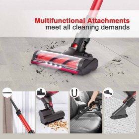 MOOSOO Cordless Vacuum, 23000Pa Strong Suction 10-in-1 Stick Vacuum Cleaner with Multi-attachments for Hard Floor Carpet Pet Hair