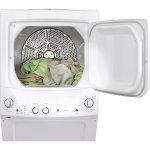 GE GUV27ESSMWW 27 inch White Electric Washer/Dryer Stacked Laundry Center