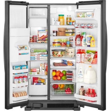 Whirlpool WRS325SDHB 25 Cu. Ft. Black Side-by-Side Refrigerator