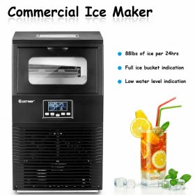 Costway Portable Heavy Duty Built-In Commercial Ice Cube Maker Machine 88Lbs Restaurant