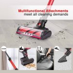 Moosoo K17 Cordless Vacuum 2 in 1 Stick Vacuum Cleaner for Hard Floors Carpet - More Accessories