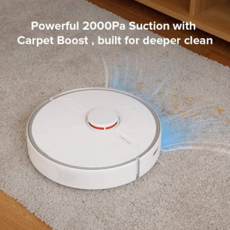 Roborock S6 Pure Robot Vacuum and Mop, Lidar Navigation, 2000Pa Suction Robotic Vacuum Cleaner(Refurbished)