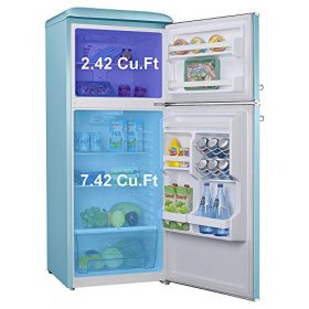 Galanz GLR10TBEEFR 10 Cf. Top Mount Refrigerator Retro Style