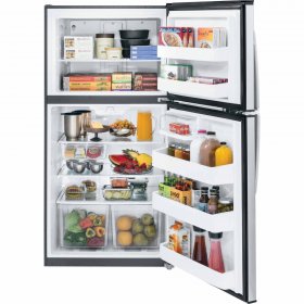 GE Appliances GTE21GSHSS 33 Inch Freestanding Top Freezer Refrigerator Stainless Steel