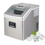 Ktaxon Portable Gray Ice Maker Machine for Countertop, 40 lbs/24H Production