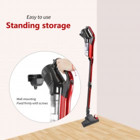 GeeMo 17KPA Strong Suction Stick Vacuum Cleaner, Lightweight Corded Vacuum for Carpet & Hard Floor - H594