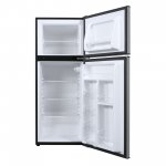 Galanz 4.6. Cu ft Two Door Mini Fridge with Freezer, Stainless Steel Look