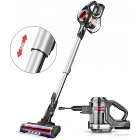 MOOSOO Stick Vacuum Cleaner, 4-in-1 Cordless Vacuum for Carpet, Hard Floor & Pet Hair - XL-618A Red
