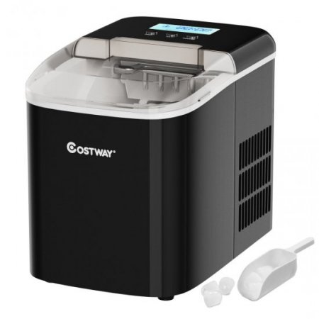 Costway Portable Ice Maker Machine Countertop 26LBS/24H LCD Display w/Ice Scoop Black