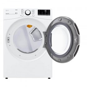 LG DLE3600W 7.4 cu. ft. Ultra Large Capacity Smart wi-fi Enabled White Front Load Electric Dryer with Built-In Intellig