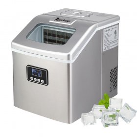 Ktaxon Portable Gray Ice Maker Machine for Countertop, 40 lbs/24H Production