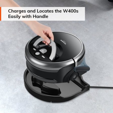 ILIFE Shinebot 400S Mop Robot, Wet Scrubbing & Floor Washing XL Water Tank Zig-Zag Path for Hard Floor