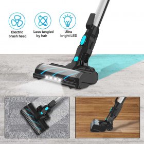 INSE Cordless Vacuum Cleaner with Quiet Rechargeable Battery, 6-in-1 Lightweight Handheld Stick Vacuum Cleaner for Home Hard Floor Carpet Pet Hair Car, Up to 45 Mins Runtime, Blue