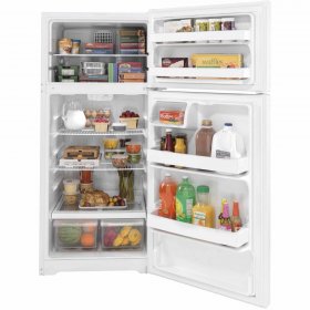 GE GTS17DTNRWW 28 Inch White Freestanding Top Freezer Refrigerator