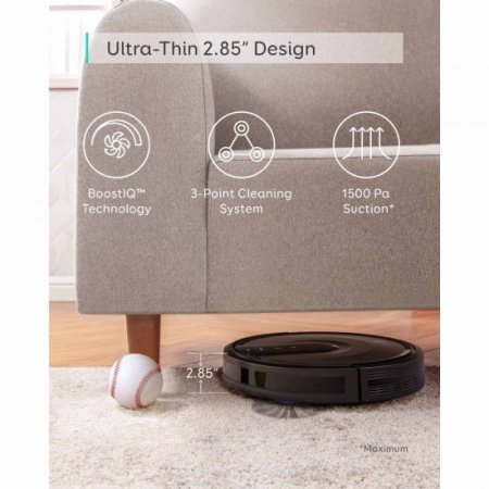 eufy [boostiq] robovac 35c, robot vacuum cleaner, wi-fi, upgraded, super-thin, 1500pa strong suction, touch-control panel, 6ft boundary strips, quiet, self-charging robotic vacuum, cleans hard floors