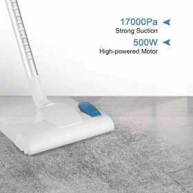 Moosoo Lightweight Corded Stick Vacuum, 17Kpa Strong Suction Handheld and Stick 2 in 1 Vacuum Cleaner for Hard Floor Pet Hair