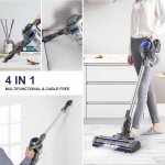 MOOSOO Cordless Stick Vacuum Cleaner, 4 in 1 Design Code-Free Handheld Vacuums for Hard Floor, Blue