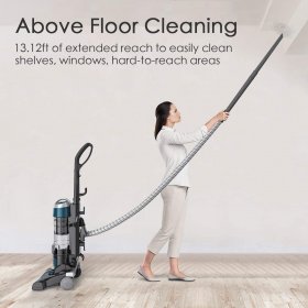 MOOSOO Upright Vacuums 1400W Stick Vacuum Cleaner with Ultra-Long Hose, 5 Height Settings, 2.9L Capacity, 20kpa Suction for Hardwood Floor, Carpet, Pet Hair