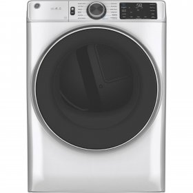 GE GFD65GSSNWW 28 inch ; Front Load Gas Dryer with 7.8 cu. ft. Capacity Powersteam; Built-in WiFi; Sanitize Cycle and Vent Sensor in White