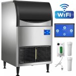 VEVOR 110V Commercial Ice Maker 176lbs/24h with 120lbs Bin, Advanced Intelligent LCD Panel, Full Clear Cube, Air-Cooled, include 2 Water Filters and Electric Drain Pump, 2 Scoops, Connection Hose
