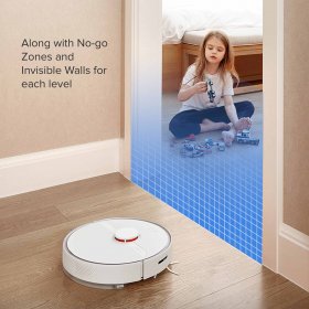 Roborock S6 Pure Robot Vacuum and Mop Multi-Floor Mapping Lidar Navigation, No-go Zones, Selective Room Cleaning, 2000 Suction Robotic Vacuum Cleaner, Wi-Fi Connected, Alexa Voice Control