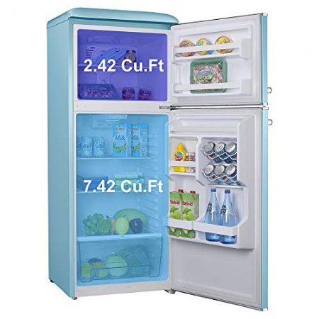 Galanz GLR10TBEEFR 10 Cf. Top Mount Refrigerator Retro Style