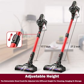INSE Stick Vacuum Cleaner Cordless Extendable and Lightweight