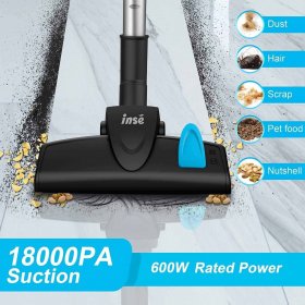 INSE Lightweight Corded Stick Vacuum Cleaner 3-in-1 Handheld Vacuum for Pet Hair Hard Floor Blue