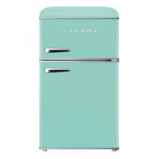 Galanz GLR31TGNER 3.1 Cu. Ft. Retro Compact Refrigerator True Top Freezer, Green