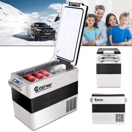 Costway 55 Quarts Portable Electric Car Cooler Refrigerator/Freezer Compressor Camping