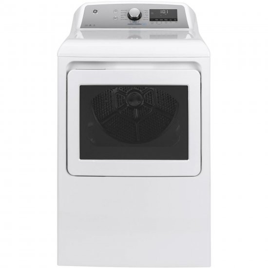 GE GTD84GCSNWS 27\" Energy Star Front Load Gas Dryer with 7.4 cu. ft. Capacity 13 Cycles HE Sensor Dry and WiFi Connect in White