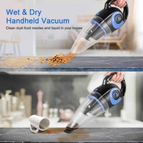 MOOSOO Handheld Vacuum Cordless 8500PA Powerful Wet Dry Hand Vacuum Lightweight Rechargeable Handy vac for Home Car M4