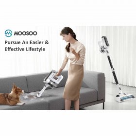 MOOSOO Cordless Vacuum Cleaner, 23KPa 4 in 1 Powerful Suction Stick Vacuum, Lightweight Handheld Vacuum for Pet Hair Carpet Hardwood Floor