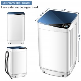 Full-Automatic Washing Machine 7.7 lbs Washer/Spinner Germicidal UV Light Blue