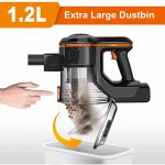 INSE Cordless Vacuum Cleaner, 6-in-1 Stick Vacuum Cleaner with Detachable Battery, 23Kpa Strong Suction, Extra Large Dustbin, Powerful Brushless Motor, Ultra Quiet Lightweight, Orange